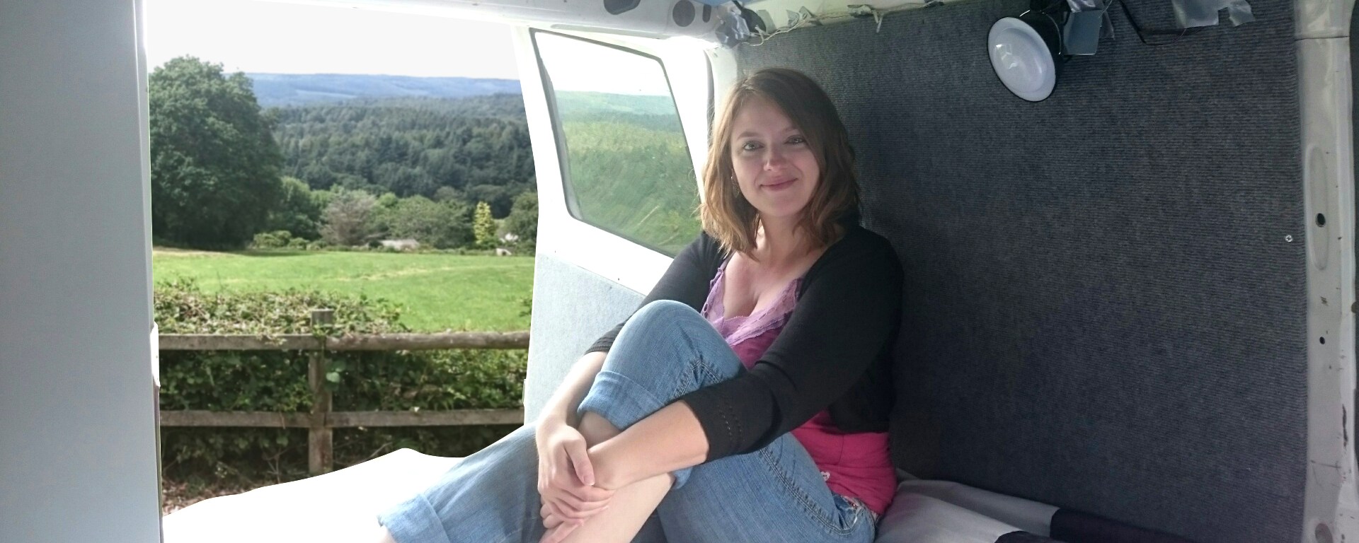 Admiring the view form the back of my partially converted T4 VW campervan