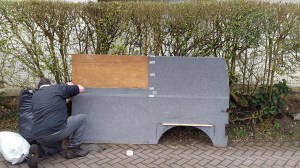 Window marked onto wood ready for cutting