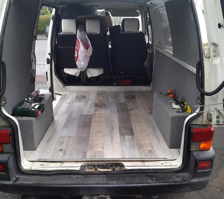 Luxury vinyl flooring completed in my campervan